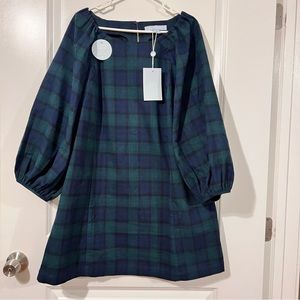 Hill House The Araminta Dress Blackwatch Tartan XL NWT